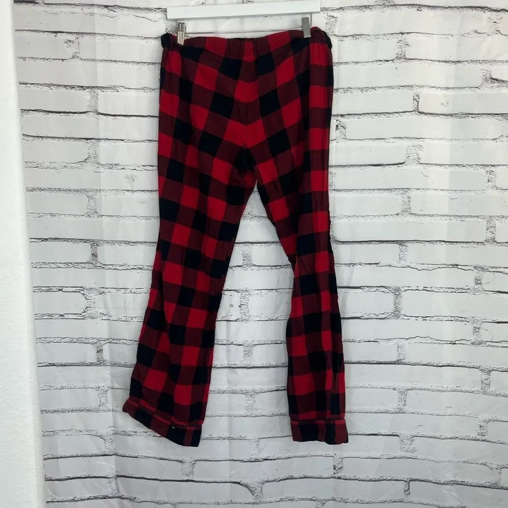 J.Crew Red Black Buffalo Plaid Flannel Pajama Pants Men’s Small Cotton Lounge